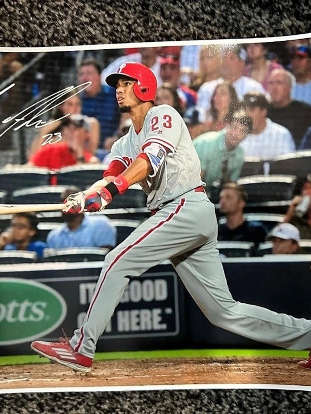 Aaron Altherr Signed Philadelphia Phillies Photograph Gray & Red